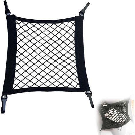 Rete portabagagli per moto 30 x 28 cm, rete per cestino da bicicletta con 4 ganci, rete elastica generica per biciclette, monopattini elettrici e borse da bici, stivaggio sicuro per caschi e attrezzat