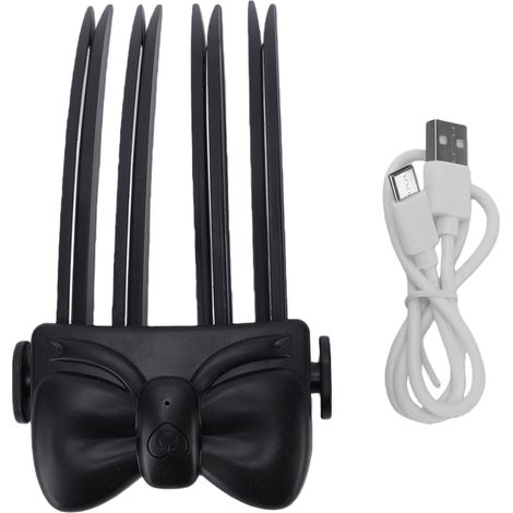 Pince à racine de cheveux rechargeable sans fil chauffante volumisante 4 griffes portable 2 niveaux de température réglables pour maison, voyage noir (1/5)