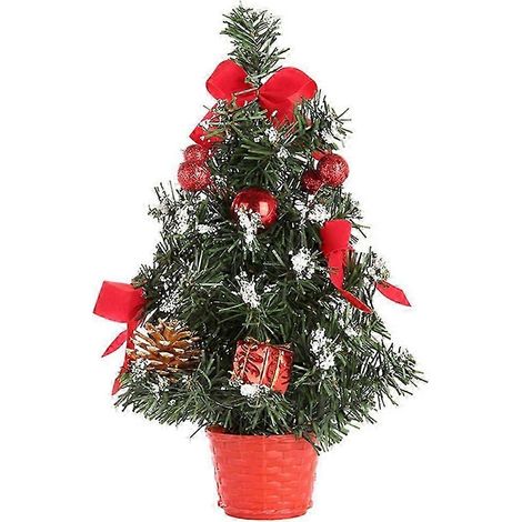 Mini sapin de Noël sans guirlande lumineuse LED, décoration de table artificielle, cadeau. Couleur : rouge, 30 cm. (1/4)