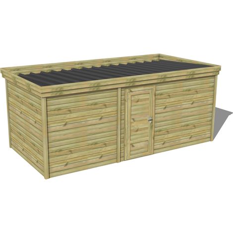 ABRI DE JARDIN bois traité 27mm, 6x2,6m, 16m2 (1/3)