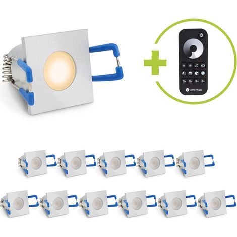 Einbaustrahler Mini Livorno eckig 3W 2700K IP65 - Farbe: silber - Anzahl: 12x