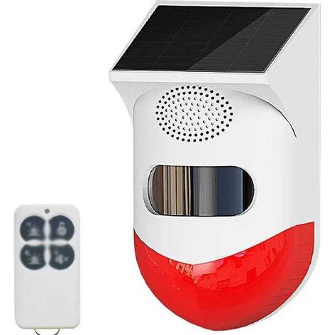 Allarme stroboscopico, rilevatore di movimento da 120 dB alimentato a energia solare con 4 modalità