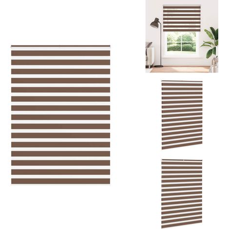 Zebrarollo Braun 160x200 cm Stoffbreite 155,9 cm Polyester - Zebra-Jalousie - Zebra-Jalousien - Zebra-Rollo - Doppelrollo (1/5)