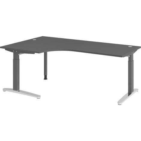 bümö Schreibtisch Serie-XB Eckform: 200 x 120 cm Graphit (1/5)
