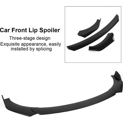Universelle schwarze Frontlippe für Automobile mit dreifach verstellbarem Winkel (runde Form, nur Muster, keine Verpackung) (Übergröße) (1/5)