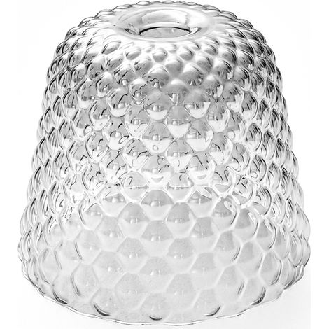 Diffuseur en verre fumé pour suspensions - finition dégradée transparente, design décoratif, culot E27 (petit verre) d.25X21,5