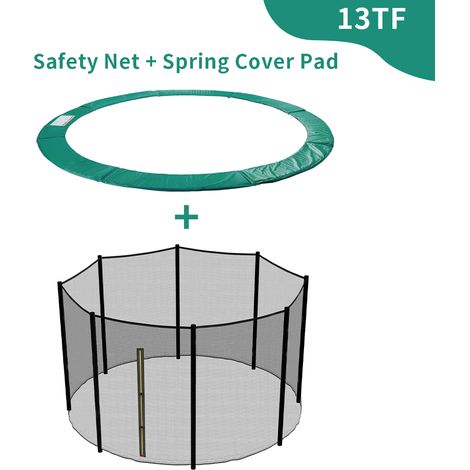 Greenbay 13FT Green Trampoline Replacement Spring Cover Padding Pad & Safety Net Enclosure Netting (1/4)