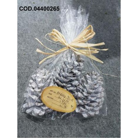 4 Pigne bianche per albero natale 15x15x22 cm - addobbo natalizio decorazione
