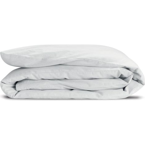 Housse d'édredon en pur coton lavé doux, coloris Lin, dimensions 85 x 200 cm - PANGIVO (1/2)