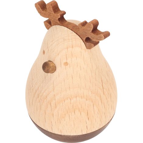 Cerf rondouillard en bois, décoration créative pour la maison ou le bureau, artisanat en bois en gros (1/5)