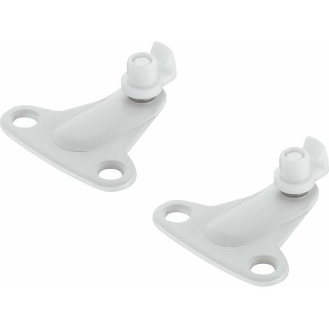 2x Languette à visser pour fixation de compas sur le caisson abattant et relevant écartement 37mm en acier blanc Assemblage Coffre Meuble Support Cuisine Caravane Porte Corps (1/4)