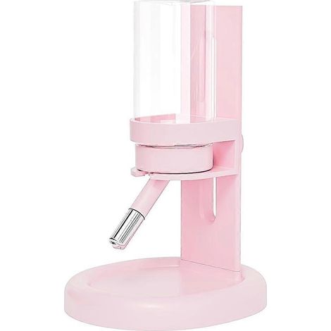 Tropffreie Wasserflasche für Hamster und Meerschweinchen mit verstellbarem Ständer, auslaufsicherer Wasserspender für Kleintiere, rosa (1/5)