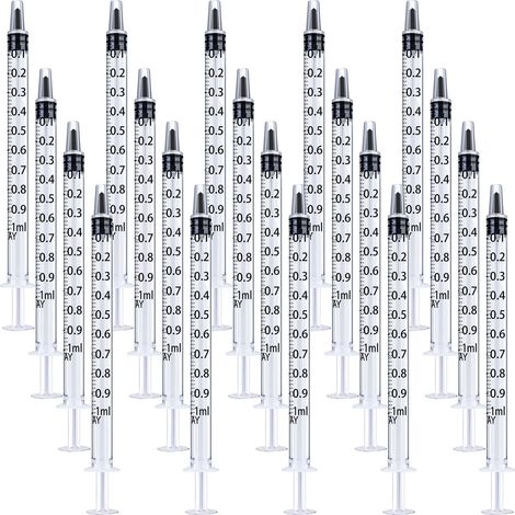 Seringues en plastique graduées 20 pièces 1 ml, idéales pour dosage, arrosage, remplissage, précision liquide. (1/5)