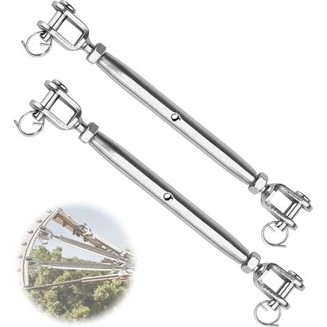 M8 Screw Tensioners, 304 Stainless Steel Cable Tensioner, Awning Tensioner Rigging Screw, Closed Body Tensioner for Sailing Boat Awning Clothesline (1/5)