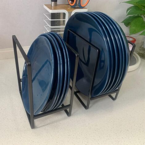 Lot de 2 supports à assiettes, organisateurs et étagères de rangement pour vaisselle (1/4)