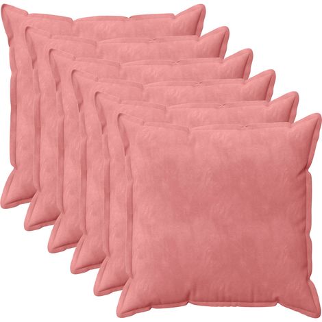 Kissenbezug 6 pcs HOUTEN Rosa 80 x 80 cm Samt vidaXL