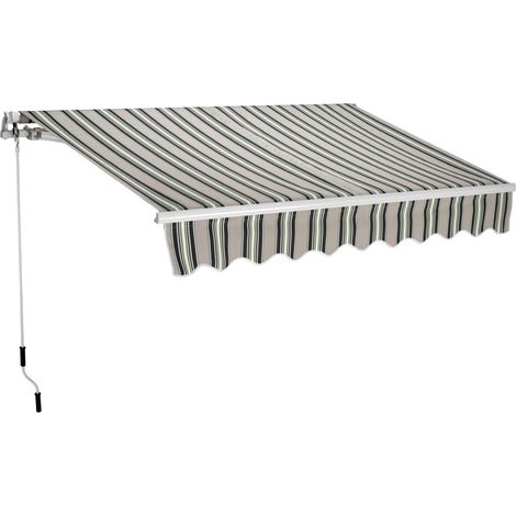 tenda da sole a barra quadra essenza fantasia riga verde 300x200 cm