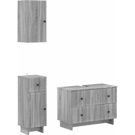 Maison Exclusive - Ensemble de meuble de salle de bain 3 pièces EDE Sonoma gris (1/5)