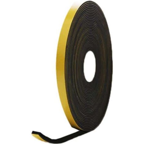 Mousse noire adhésive caoutchouc epdm 10x8mm longueur 10m