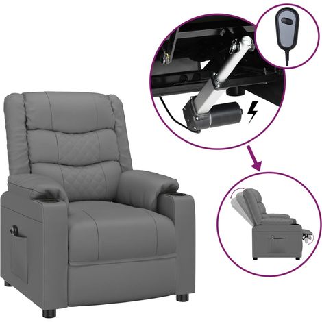 Maison Exclusive - Relaxsessel Elektrisch Grau Kunstleder