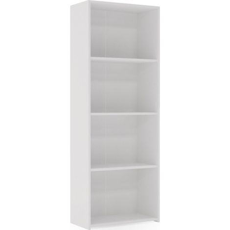 Libreria a colonna LONI 160x60 cm bianca con 5 ripiani a giorno (1/3)