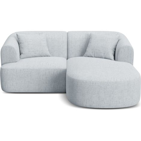 Canapé d'angle droit 3 places en tissu structurel gris clair (1/5)