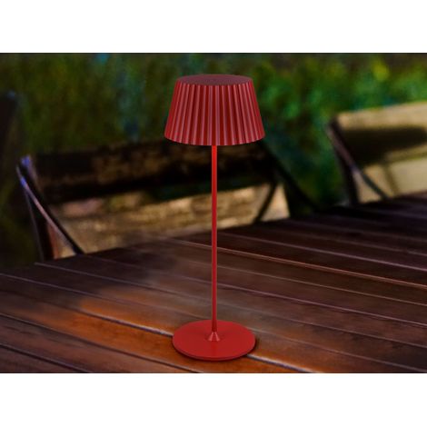 Akku LED Tischleuchte SUAREZ kabellos für Innen & Außen, Rot - Höhe 39cm