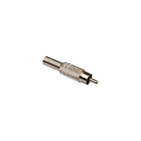 Connecteur RCA S-IMPULS, métal, blanc, avec protection contre les pliures