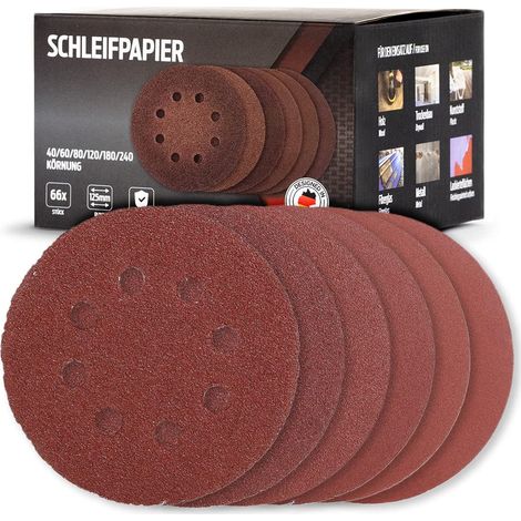 Set de papier abrasif rond grain 40-240 pour