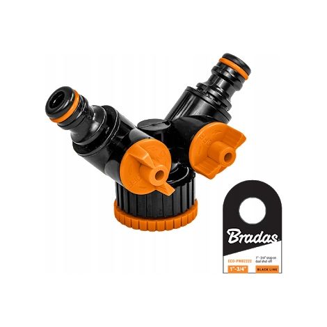 Bradas ECO-PWB2222 T-Stück GW 1x3/4 mit 2 Ventilen (1/2)