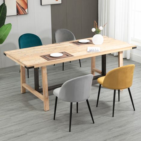 4er-Set Esszimmerstühle, skandinavische Küchenstühle, gepolsterte Samtstühle mit konischen Metallbeinen, für Wohnzimmer und Esszimmer, mehrfarbig