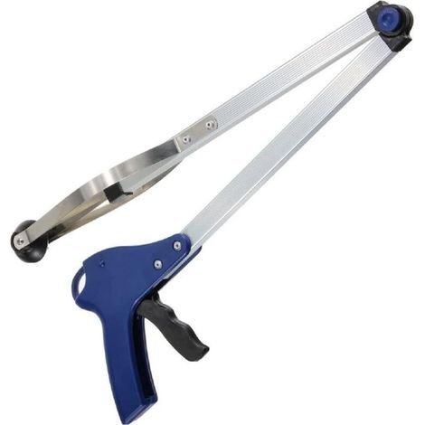 Bleu Pince de ramassage/Pince de préhension/déchets pliante à long bras (1/3)