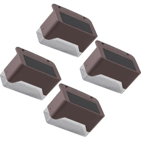Lot de 4 Lampes solaires extérieures, Lampe murale pour clôture et jardin, lumière colorée (1/5)