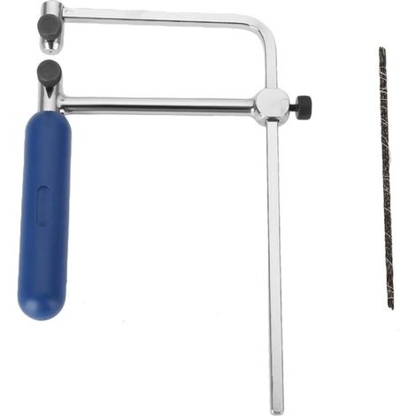 Hand saw – small scroll saw – adjustable jewelry saw – U-frame with 2 spiral saw blades – for wood, glass, metalworking (ASB400)
