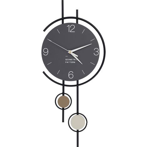 Horloge murale minimaliste moderne, horloge murale décorative pour salon ou bureau - Noir, 60×26cm (1/5)