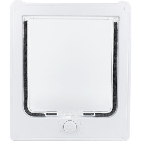 Chatière blanche ajustable 4 positions - Cadre 23.5 x 27.5 cm - Pour chat, avec système de verrouillage sécurisé (1/5)