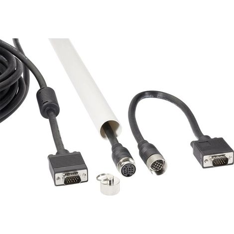 Câble de raccordement Trywise VGA Fiche mâle VGA 15 pôles, Fiche mâle VGA 15 pôles 10.00 m noir RF-4537804 pour montage en tube creux, avec noy A860752 (1/3)