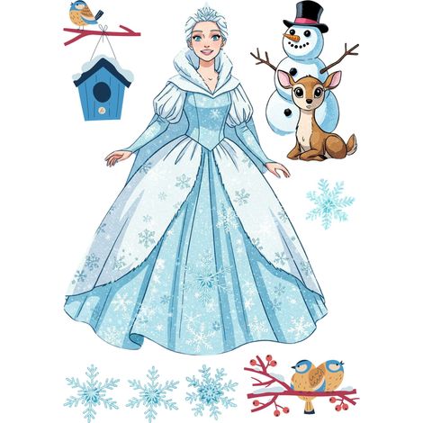 Signora Winter 1 Decorazione per finestra Grande fronte-retro A3 (1/3)