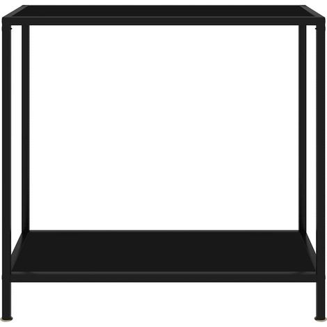 vidaXL Mesa de consola negro vidrio templado 80x35x75 cm (1/2)