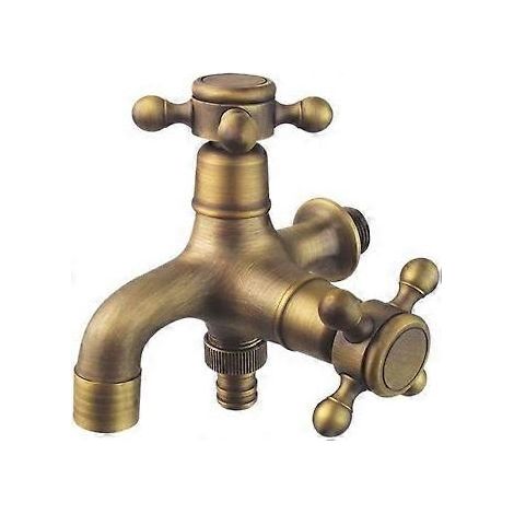 Robinet de jardin à double bonde style antique, nouveauté 2024. Robinet à levier pour le lavage. (1/4)