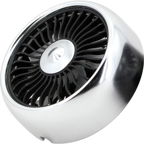 Mini ventilador para coche, para la rejilla de ventilación/salpicadero, 3 velocidades, USB, cable y luz LED multicolor integrada.