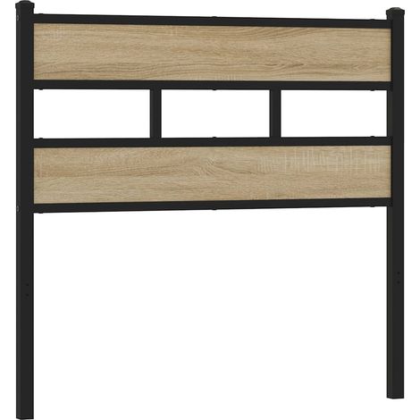 Testiera Testata del letto di Ricambio Rovere Sonoma 80 cm in Ferro e Legno Multistrato (1/4)