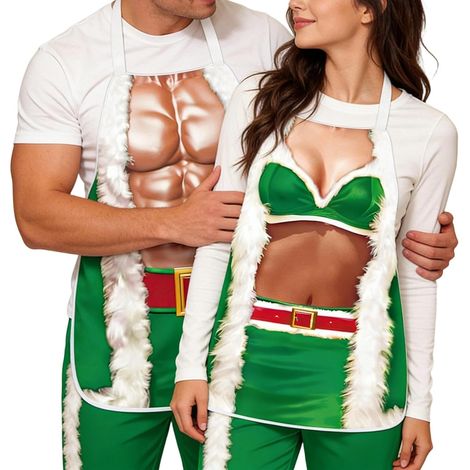 Couples Deux Pièces Femme et Homme De Fête Pour Femmes Pour Hommes et Femmes Adultes Cuisine Pâtisserie BBQ Rôtissage Fêtes (1/5)