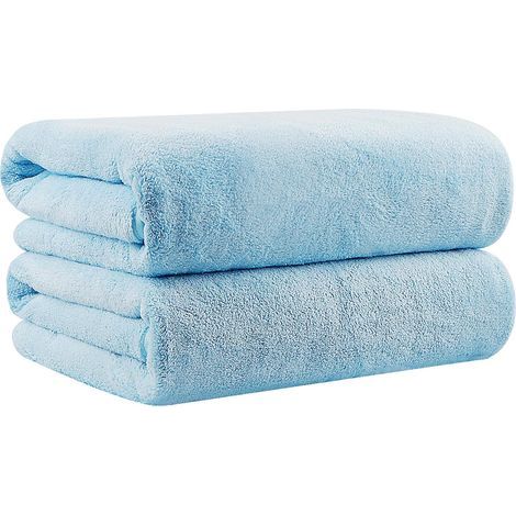 Juego de 2 toallas de baño (68,6 x 137,2 cm) - Toalla de microfibra de secado rápido para deportes, yoga, spa y fitness - azul (1/5)