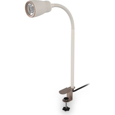 Briloner Lampada LED a pinza orientabile 8x54x3 cm 3,5W, 400lm, 3000K bianco caldo interruttore a filo warm grey-coffee - Lampada da scrivania cameretta (1/5)