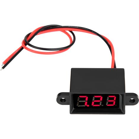 Digitales Voltmeter 0,28 Zoll Zweidraht DC 3,0-30V LED-Anzeige Spannungsmesser Wasserdicht (Rot) (1/5)
