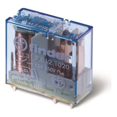 Relais circuit imprimé 1RT 12A 24V DC AgNi FINDER 403190240000PAC