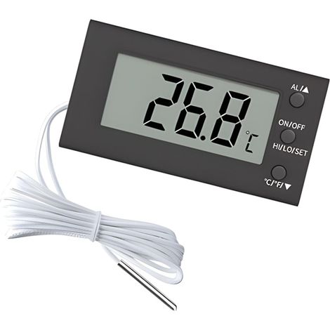 Sonde numérique pour congélateur, four et cuisson avec alertes, affichage numérique 50-300 ℃ Thermographe,Noir (1/2)