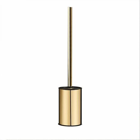 Brosse WC murale dorée en acier inoxydable 304 rond pour salle de bain (doré) (1/5)