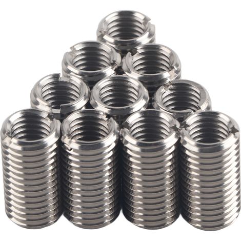 10 pièces de réduction M12 femelle et M16 mâle pour filetage, bagues de réparation à fente en acier, composants de sleeve de filetage, kit de douilles réductrices. (1/5)